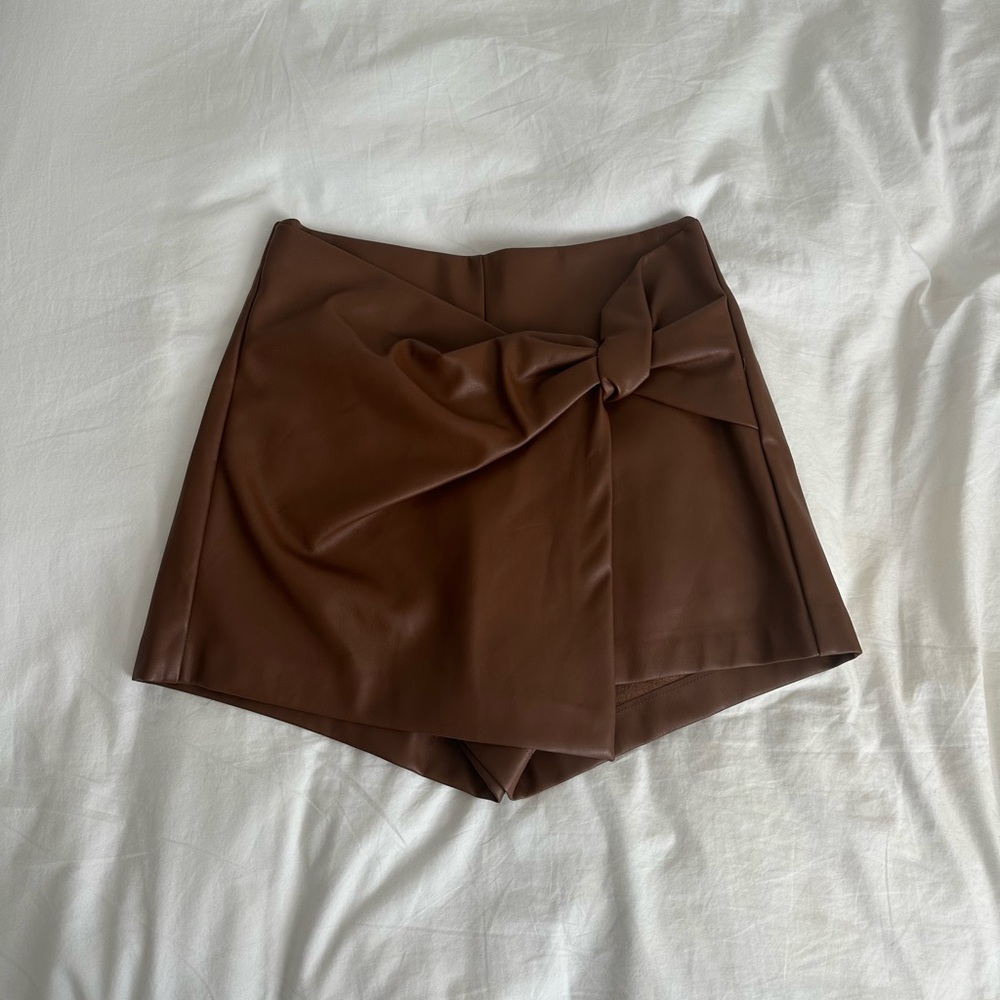 Zara | Leather Skort (Small)